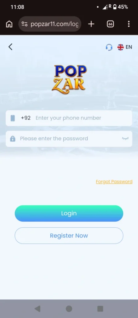 Popzar Game login